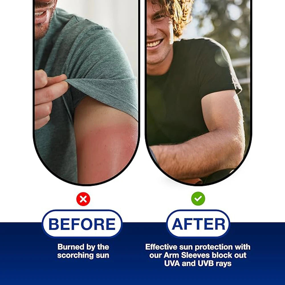 Sunscreen Ice Sleeves for Men, Ice Silk Gloves for Summer, Thin Design, UV Protection, Driving and Cycling, Outdoor Arm Covers